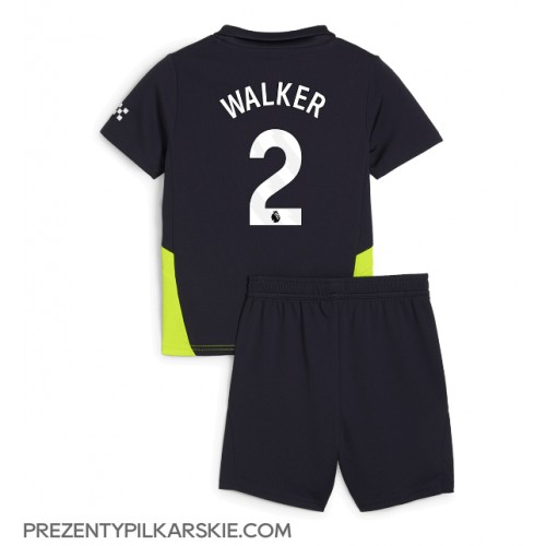 Stroje piłkarskie Manchester City Kyle Walker #2 Koszulka Wyjazdowej dla dzieci 2024-25 Krótki Rękaw (+ szorty)